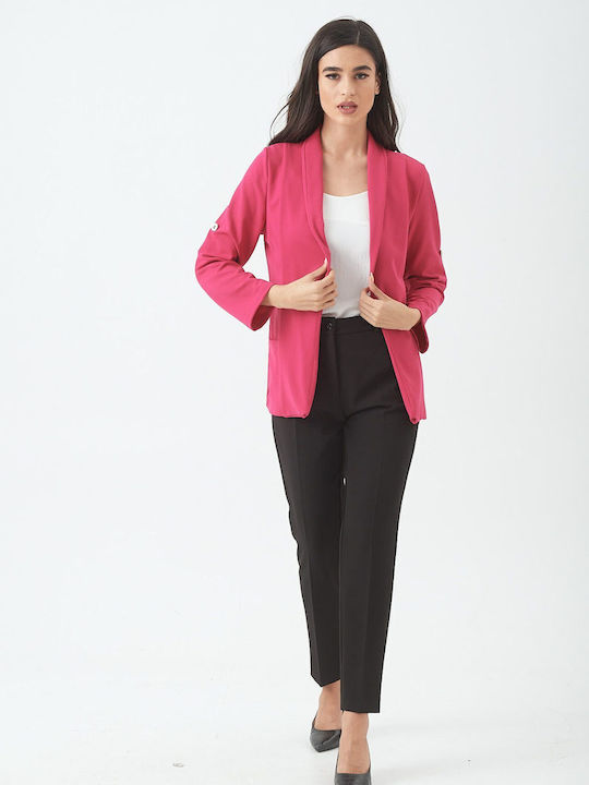 Boutique Damen Krepp Blazer Fuchsia