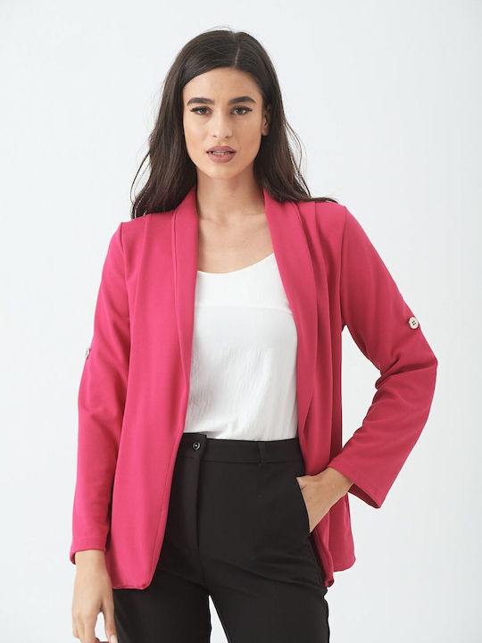 Boutique Women's Crepe Blazer Fuchsia