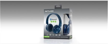 Muse M-276 BT Kabellos / Kabelgebunden Am Ohr Kopfhörer mit 10 Stunden Betriebszeit Marineblau