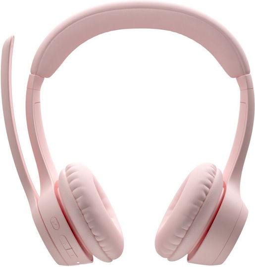 Logitech Zone Drahtlos Auf dem Ohr Multimedia-Headsets mit Mikrofon und Verbindung USB-C / Bluetooth in Rosa Farbe