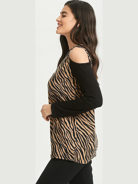 Bluze Damă Off-Shoulder Bej