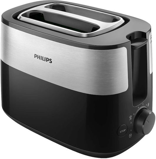 Philips Φρυγανιέρα 2 Θέσεων 830W Μαύρη