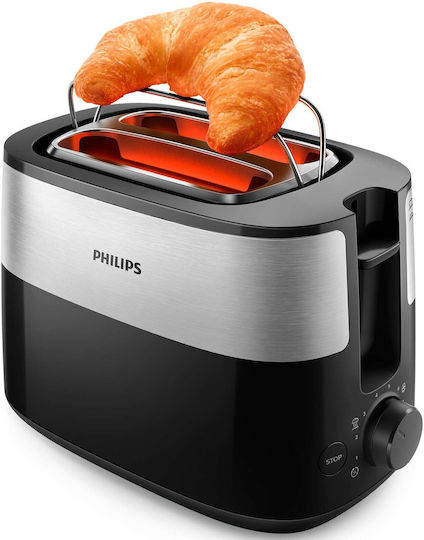 Philips Φρυγανιέρα 2 Θέσεων 830W Μαύρη