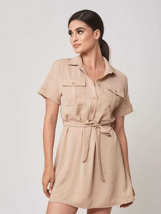 Mini Kleid Beige
