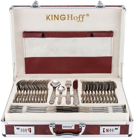 KING Hoff Besteckset Edelstahl Silber 72Stück