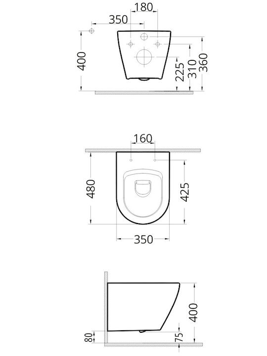 Bianco Ceramica Λεκάνη Κρεμαστή Μπεζ Bianco Ceramica Λεκάνη Κρεμαστή Μπεζ