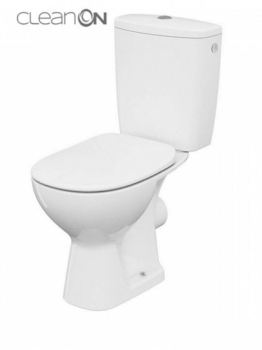 Cersanit Parva New Clean On Floor-Standing Toilet with Flush White