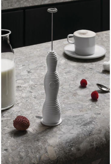 Alessi Milk Frother Hand Battery White