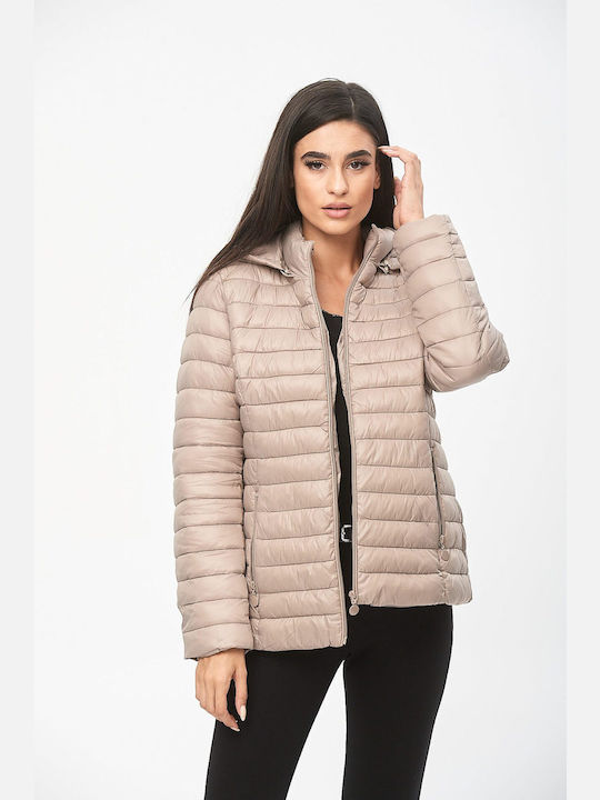 Kannelis Kurz Damen Puffer Jacke für Winter Ecru