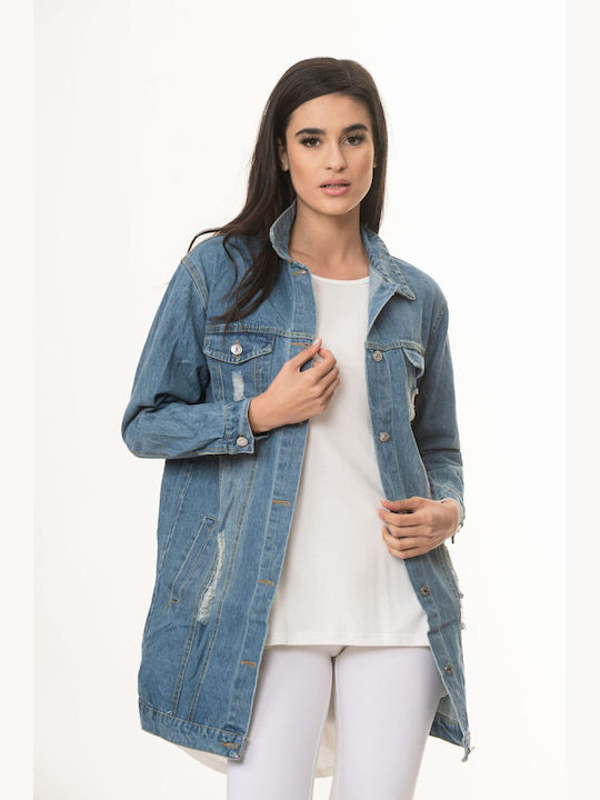 Boutique Lung Jachetă de femei din denim Blue