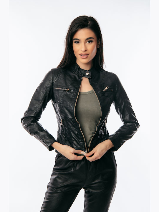 Γυναικείο Biker Jacket Μαύρο