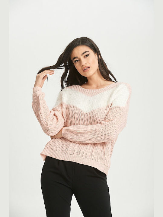 Comfuzio Damen Pullover Wolle Pink