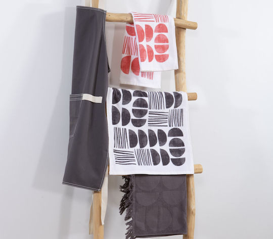 Nef-Nef Homeware Xavier Ποτηρόπανο από 100% Βαμβάκι σε Μαύρο Χρώμα 40x60cm