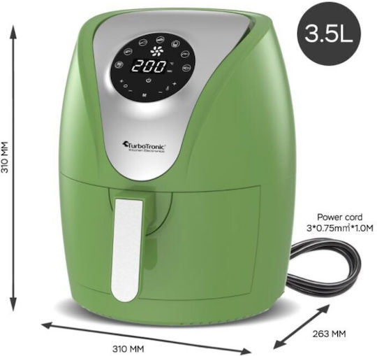 Turbotronic Heißluftfritteuse 3.5Es Grün TT-AF9M