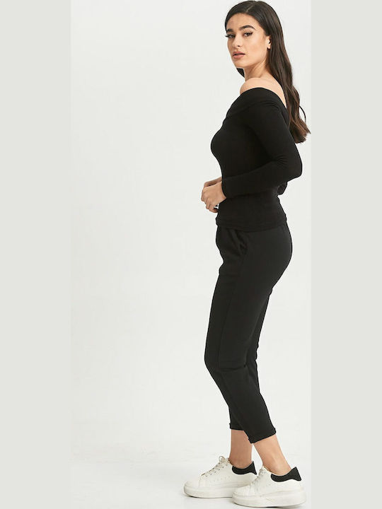 Women's Blouse Off-Shoulder Black