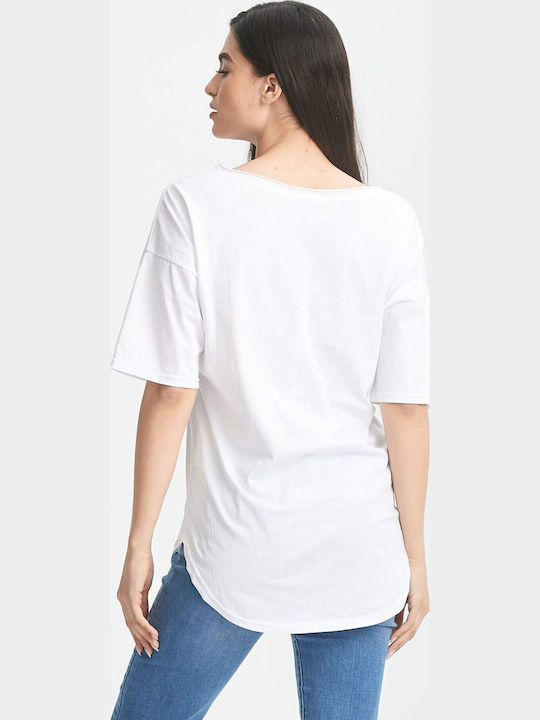 Women's Blouse Cotton Short Sleeve White