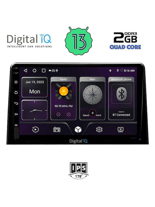 Digital IQ Car Audio System for Peugeot Partner Opel Combo Toyota Proace Citroen Berlingo 2018> (Bluetooth/USB/AUX/WiFi/GPS/Apple-Carplay/Android-Auto) with Touch Screen 10"