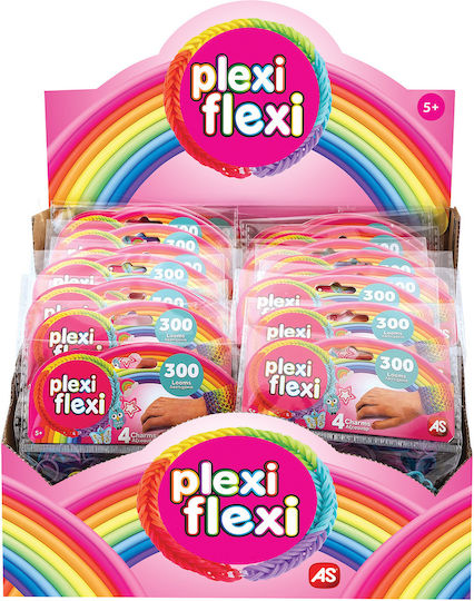 AS Plexi Flexi Rubber Bands Bag 300 Rubber Bands & 4 Accessories for Kids 5+ Years (Various Designs) 1pc