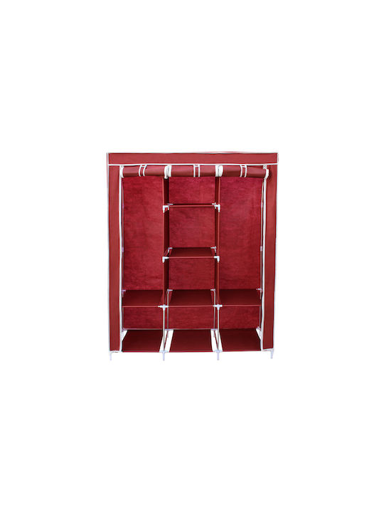 Keskor Dulap din Țesătură cu Fermoar și Rafturi în Culoare Negru 127x44x167cm
