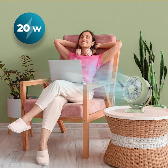 Cecotec EnergySilence 800 RetroDesk Ventilator De Masă 20W Diametru Ventilator 20cm Verde