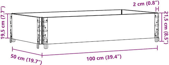 vidaXL Κολάρα Παλέτας 100x50x21.5εκ.