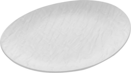 Viosarp Teller Untiefe Oval aus Melamin Weiß 35.5x29cm