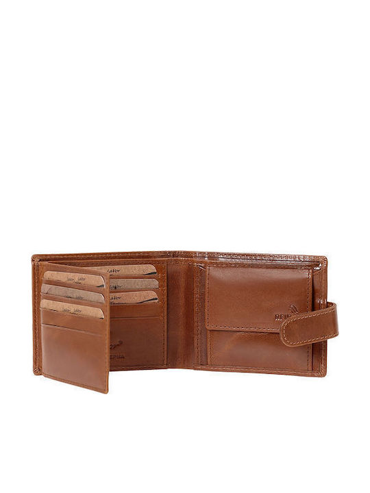 Leather Men's Wallet Classic with RFID Tabac Brown