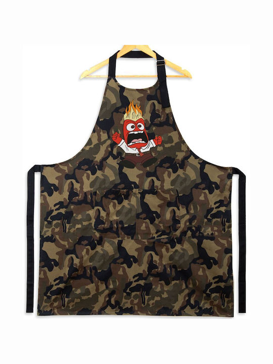 Koupakoupa Inside Out Θυμός Ποδιά Κουζίνας Καφέ 31.5x20cm KP_25565_apron-army