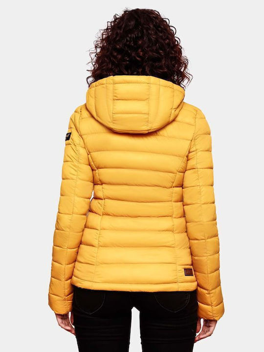 Marikoo Kurz Damen Puffer Jacke Yellow