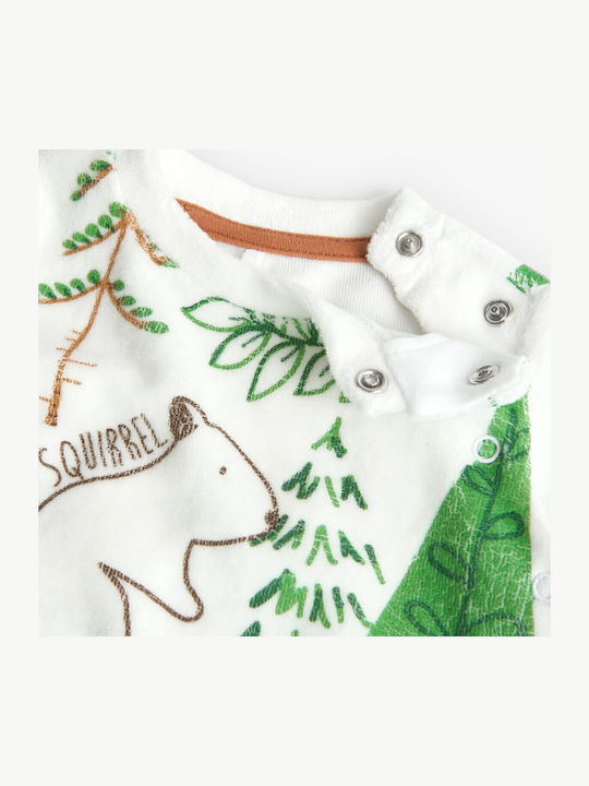 Boboli Babystrampler Langärmliges Samt White
