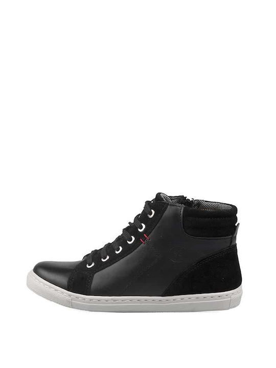 Scarpy Kids Leather Boots with Lace Black