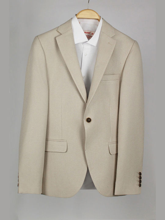 Elite Men's Summer Suit Jacket Beige