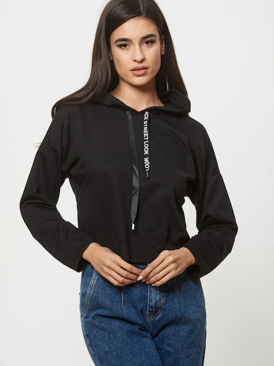 Bluza Damă Cu Glugă Negru