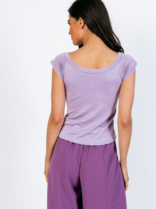 Women's Blouse with Boat Neckline Black