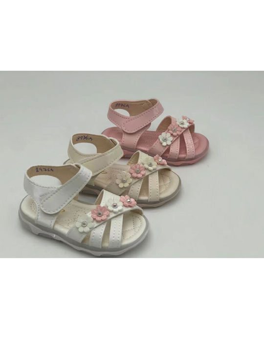 SmartKids Kinder Sandalen mit Klettverschluss & Lichtern Rosa