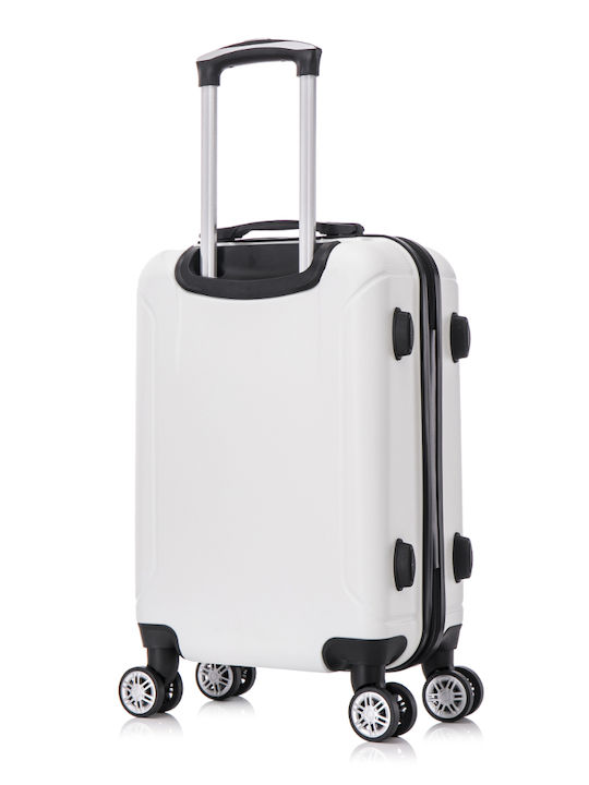 Quasar Smart Kabinenreisekoffer Hartschalen White mit 4 Räder Höhe 55cm
