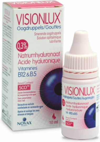 Novax Pharma Visionlux Dry Eye Drops with Hyaluronic Acid 10ml