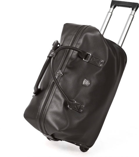 Quasar Duffle Σακ Βουαγιάζ 40lt Καφέ με Ρόδες από Δερματίνη Μ52xΠ27xΥ28εκ.