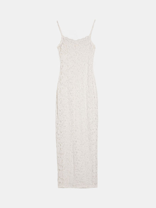Lace Strappy Maxi Dress White White