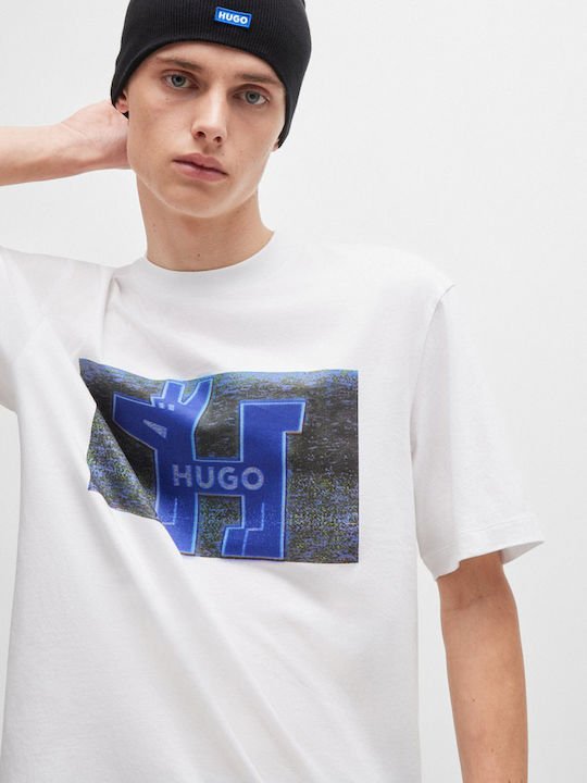 Hugo Boss T-shirt Bărbătesc cu Mânecă Scurtă Alb