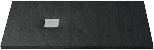 Sanitec Flat Ντουζιέρα Τεχνητής Πέτρας 90x80cm Γκρι