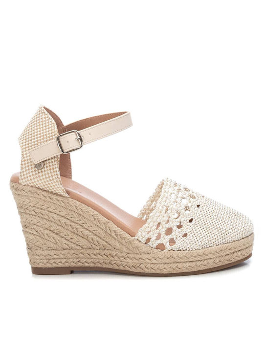 Xti Women's Fabric Platform Espadrilles Beige