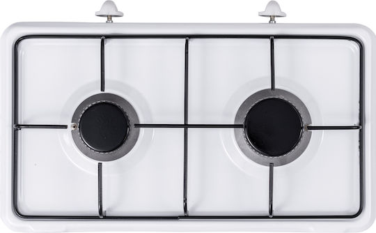 Zilan Liquid Gas Countertop Double Burner White