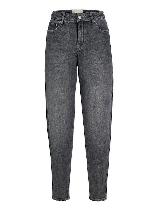 Lisbon High Waist Women's Jean Trousers in Mom Fit Gray