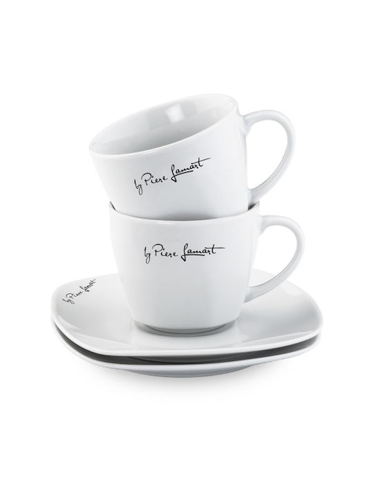 Lamart Set of Cups Cappuccino Porcelain White 220ml 2pcs