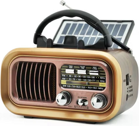 Golon RX-BT618S Retro Φορητό Ραδιόφωνο Επαναφορτιζόμενο με Bluetooth και USB Καφέ