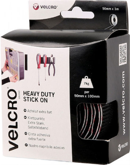 Velcro Black Αυτοκόλλητη Ταινία Χριτς Χρατς Μαύρη 1mx50mm