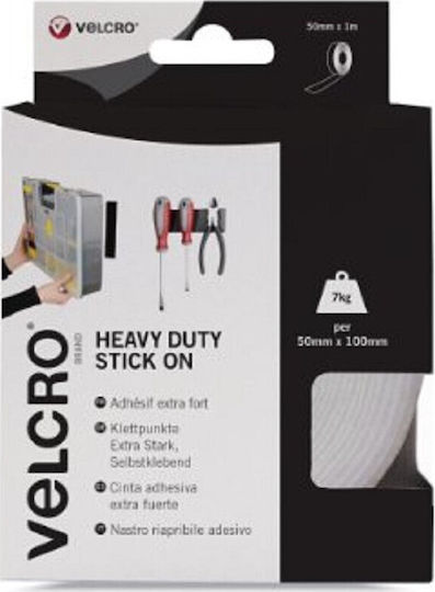 Velcro White Αυτοκόλλητη Ταινία Χριτς Χρατς Λευκή 1mx50mm