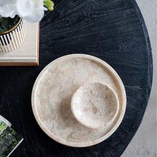 Artekko Serving Platter made of Porcelain Beige with Diameter 20cm
