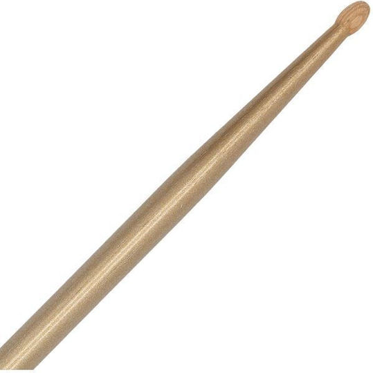 Zildjian Hickory Drumsticks Drums 5A with Tip Shape Oval in Gold Color